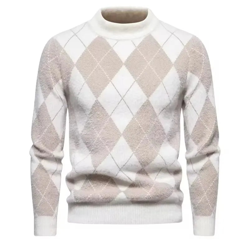 Fake Fur Crew Neck Sweater Men