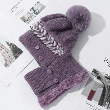 Soft Fuzzy Pom Pom Beanie Hat