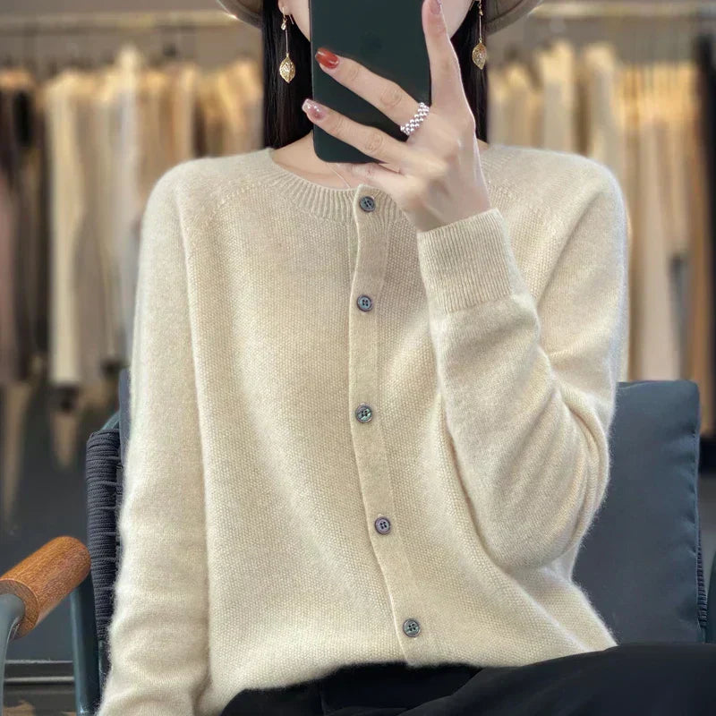 Soft Women's Open Front Wool Cardigan Sweater
