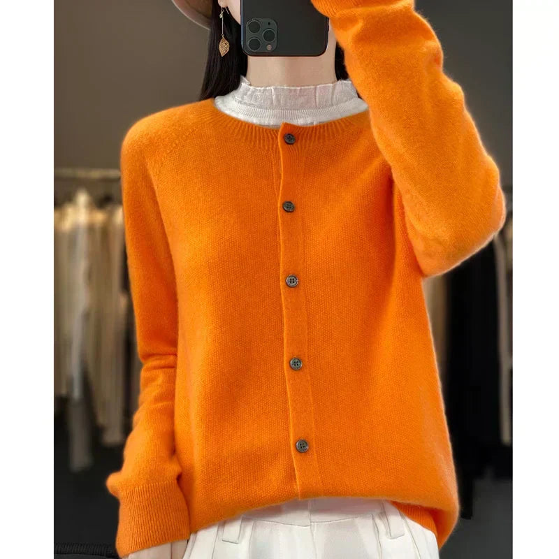 Soft Women's Open Front Wool Cardigan Sweater