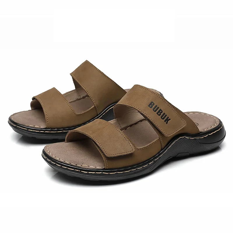 Real Leather Mens Water Shoes Slippers