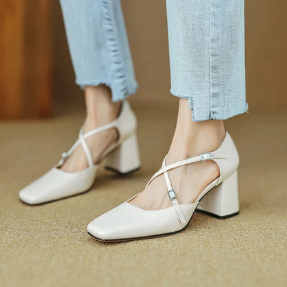 Lilian Genuine Leather Heels