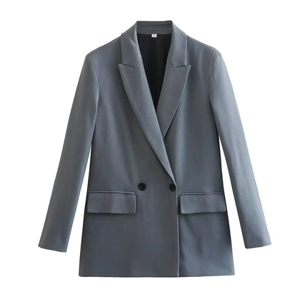Classic Fit Women's Coat with Pockets and Buttons