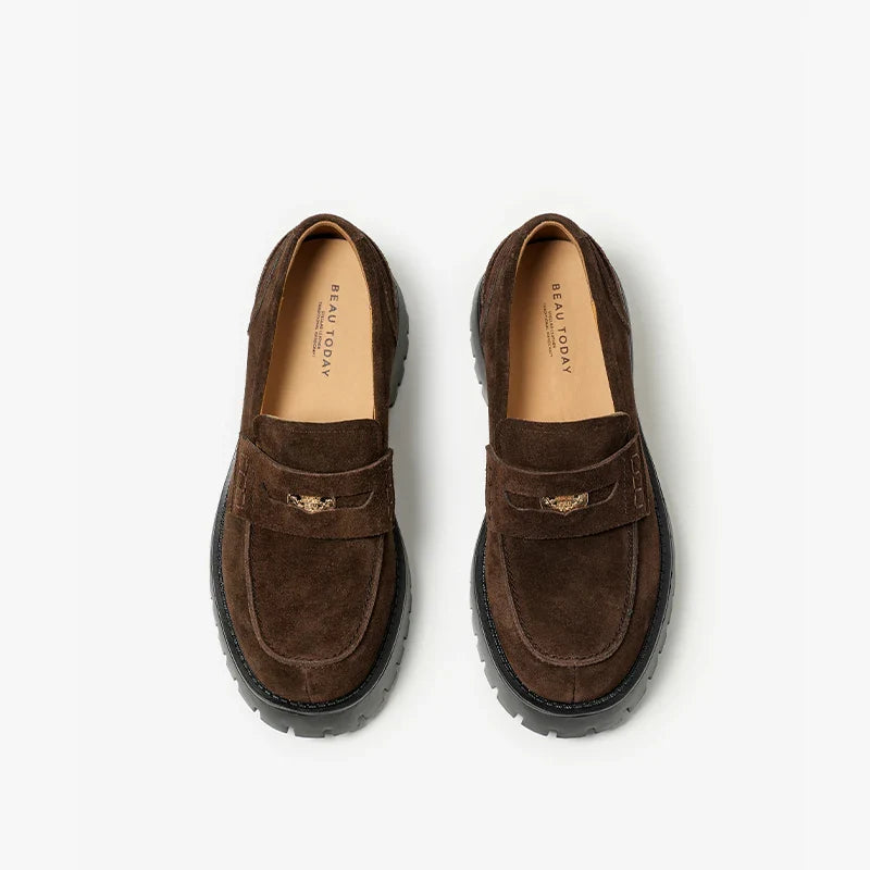 Classic Brown Suede Ankle Moccasin Boots - BritishElegance