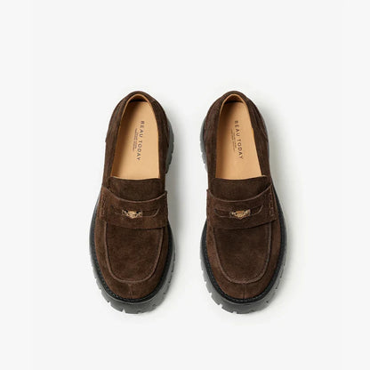 Classic Brown Suede Ankle Moccasin Boots - BritishElegance