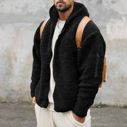 Winter jacket in fleece and cashmere for men