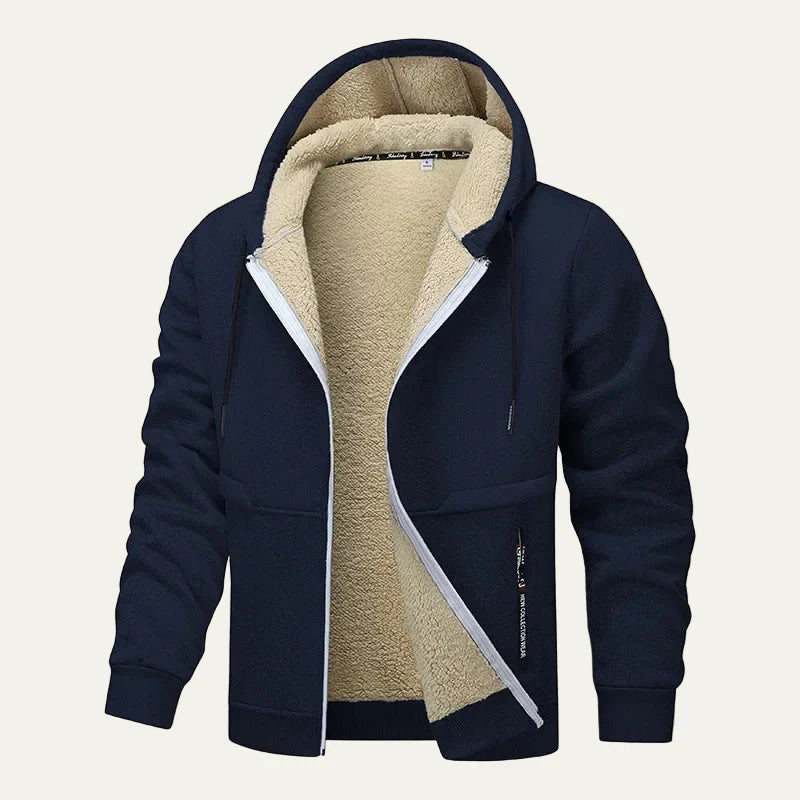 Men’s Full Zip Hoodie with Plush Sherpa Lining