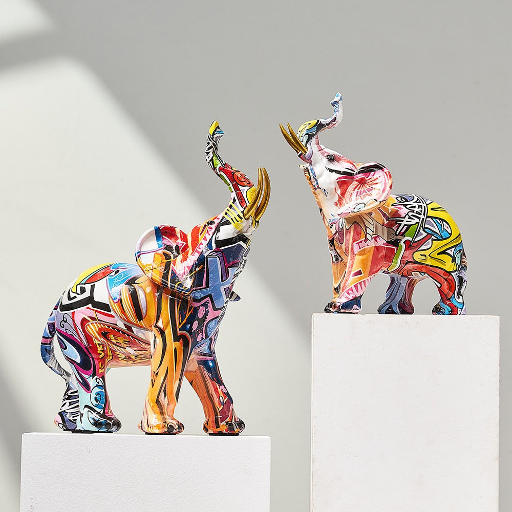White Hand Painted Elephant Figurine - BritishElegance