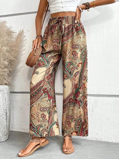 Comfortable Loose Fit Stretchy Printed Women's Pants