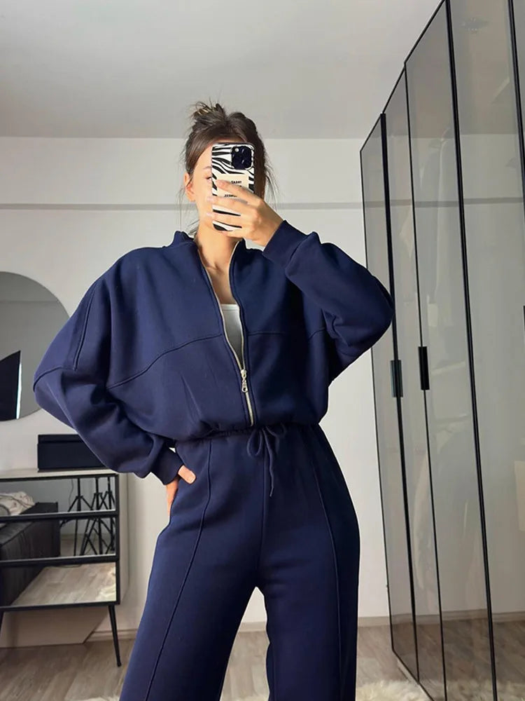 Ladies Cozy Tracksuit Jacket and Pant Set