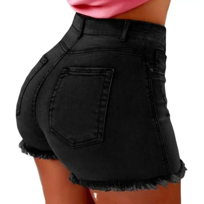 Distressed High Waist Jean Shorts for Women