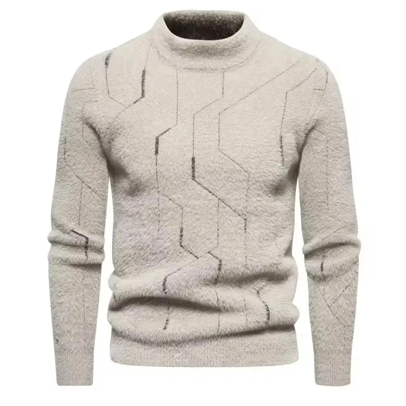 Fake Fur Crew Neck Sweater Men