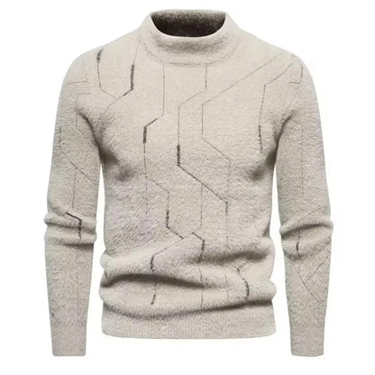 Fake Fur Crew Neck Sweater Men