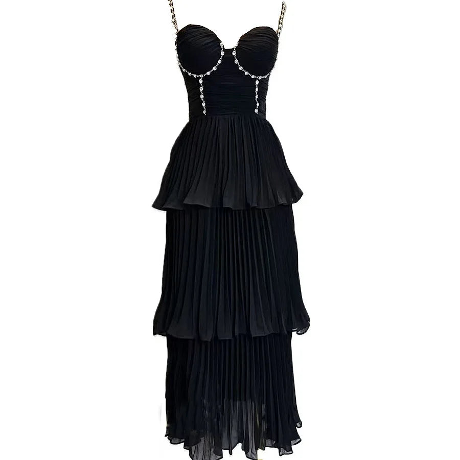 Luxurious V Neck Sleeveless Formal Gown Dress