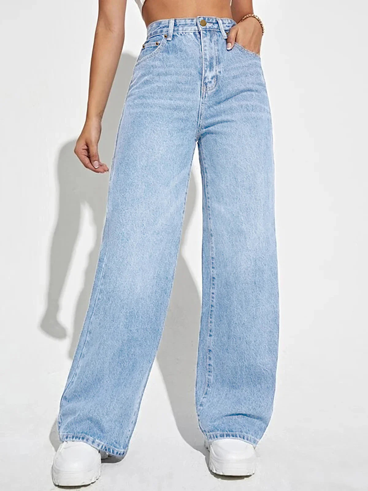 Comfortable Fit Straight Leg Women's Jeans - BritishElegance