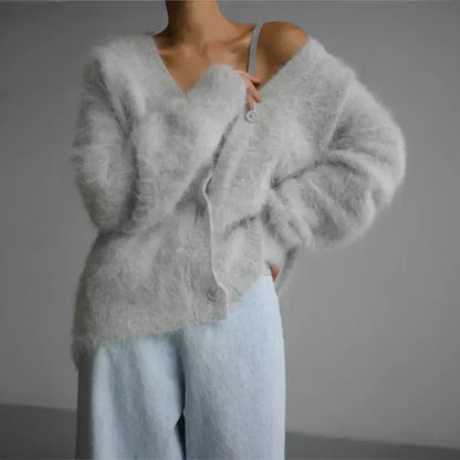 Soft Women's Winter Knit Button Cardigan