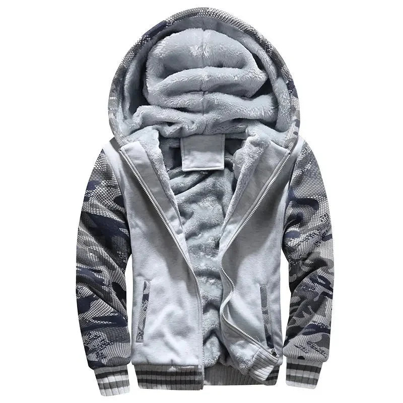 Cevori Hooded Design Fleece Quilted Jacket
