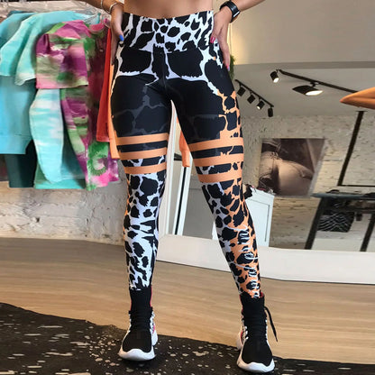 Trendy Animal Print High-Waist Shapewear Leggings