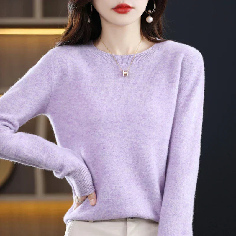 Soft Women's Merino Wool Crew Neck Sweater