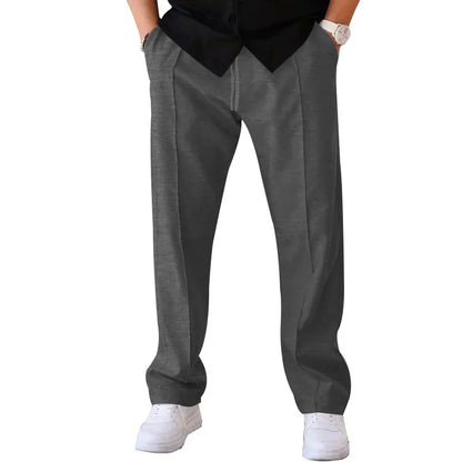 Comfortable Fit Straight Leg Pants with Elastic Waist
