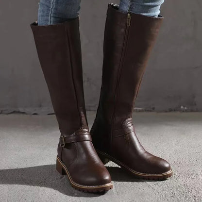 Isla Knee-High Boots | Buckled Lug Sole Boots