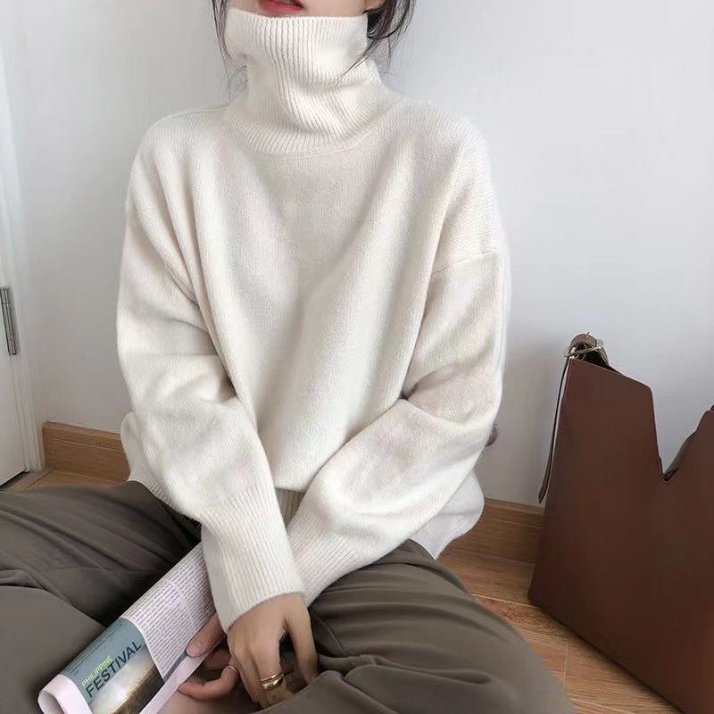 Cozy Oversized Winter Knit Turtleneck Sweater