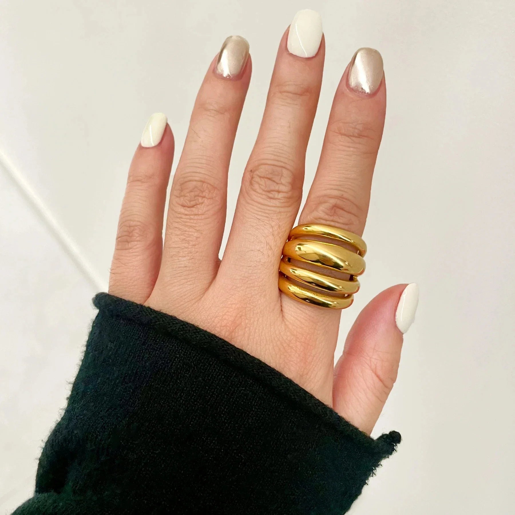 Luxury Gold Tone Fashion Statement Ring - BritishElegance