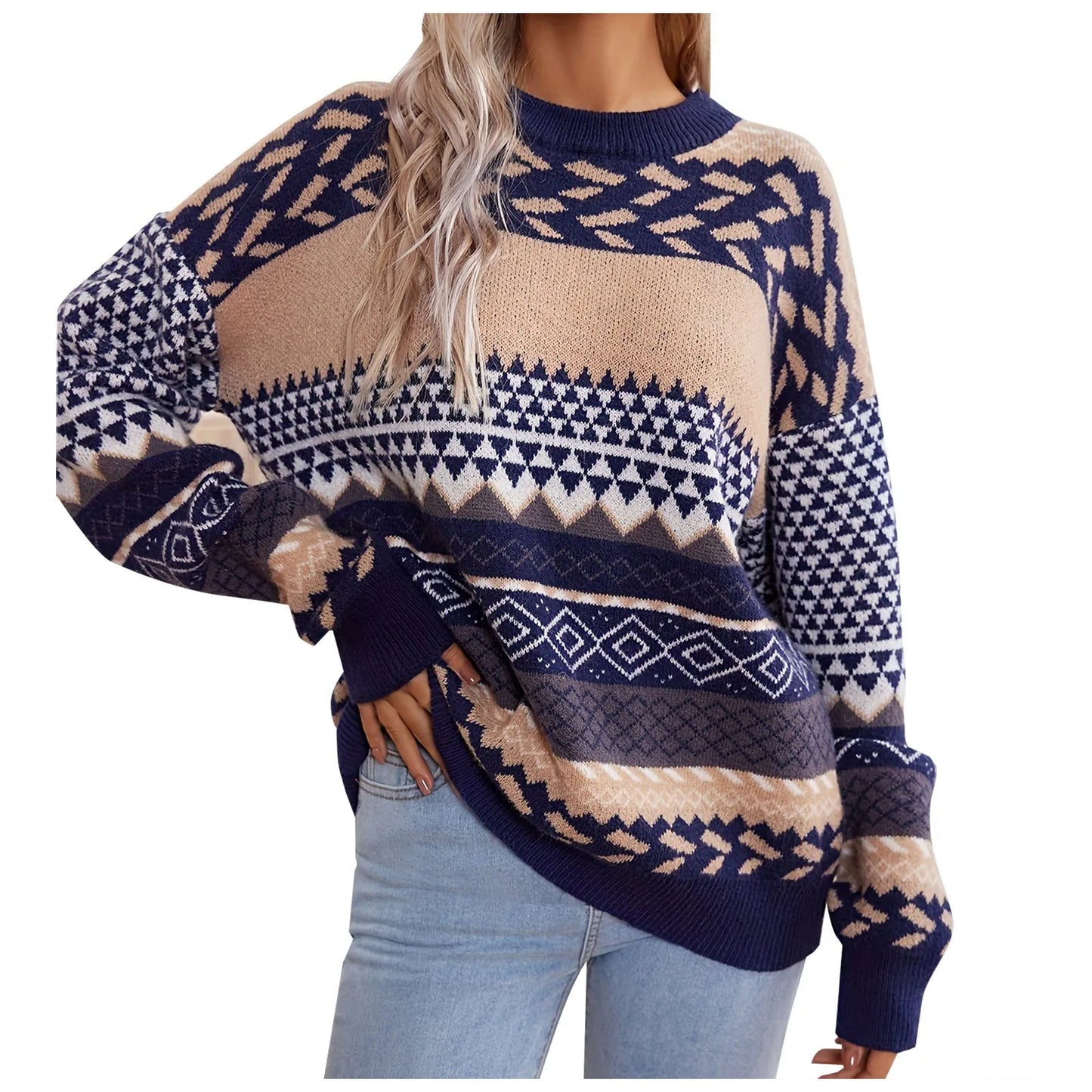 Haze | Retro knit contrast sweater