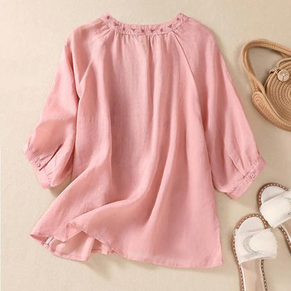 Embroidered Chiffon Boho Blouse | Lightweight Flowy Summer Top
