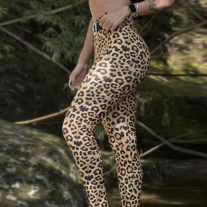 Trendy Animal Print High-Waist Shapewear Leggings