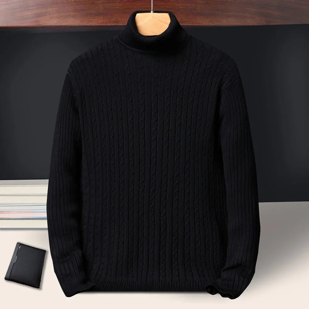 Classic Navy Blue Turtleneck Sweater