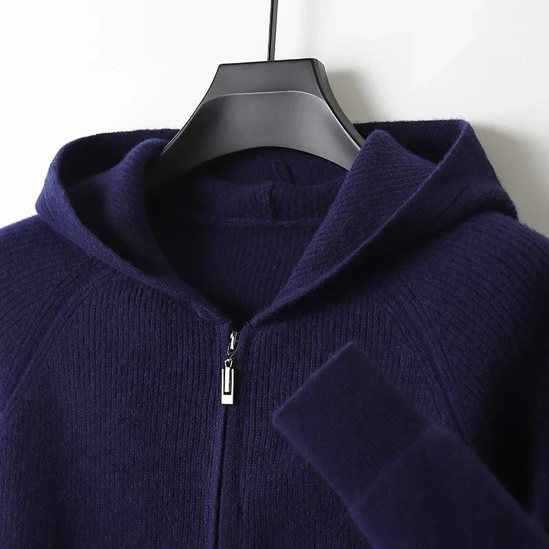 Warm Mens Knit Zip Up Jacket