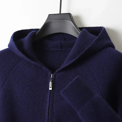 Warm Mens Knit Zip Up Jacket