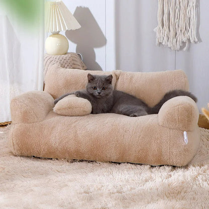 Cozy Pet Bed with Elevated Edge for Cats and Dogs - BritishElegance