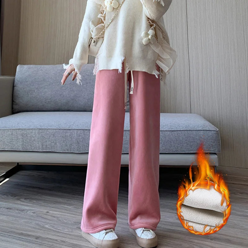 Warm Women's Thick Fleece Lined Jogger Pants