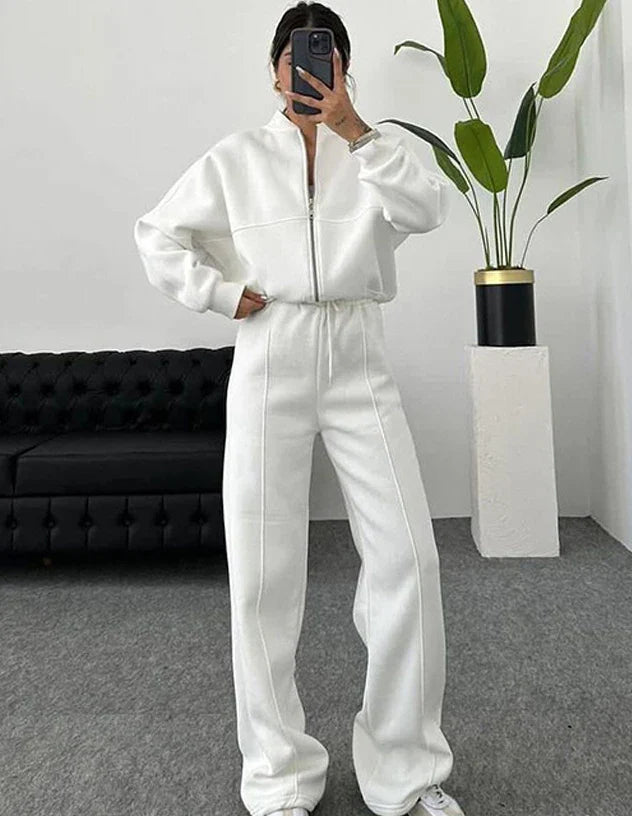 Ladies Cozy Tracksuit Jacket and Pant Set