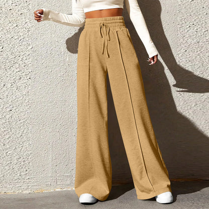 Comfortable Elastic Waist Wide Leg Joggers