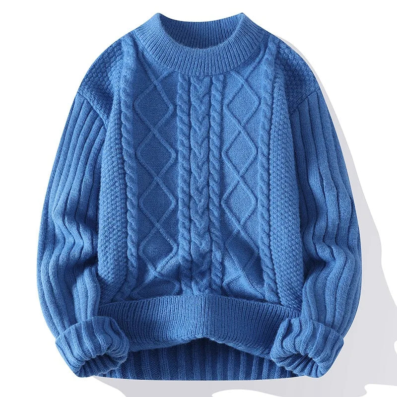 Classic Pattern Crew Neck Sweater Men - BritishElegance