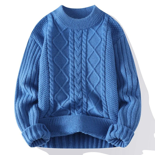 Classic Pattern Crew Neck Sweater Men - BritishElegance