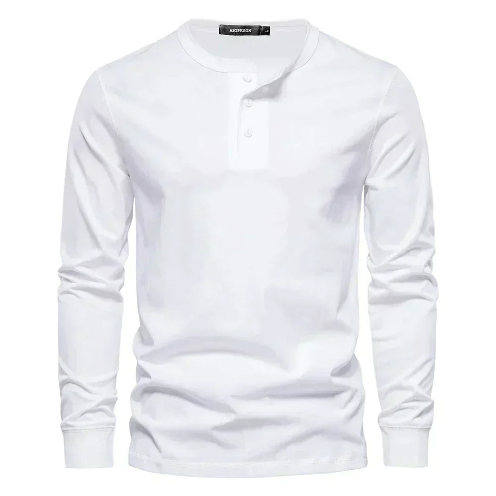 Cevori Classic Style Long Sleeve Henley Shirt