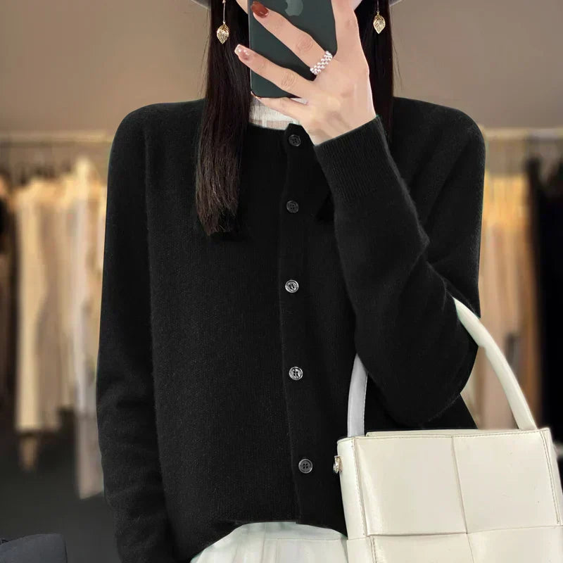 Soft Women's Open Front Wool Cardigan Sweater