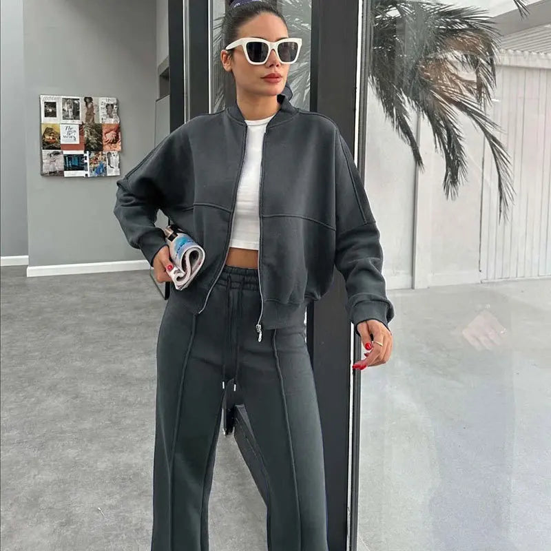 Ladies Cozy Tracksuit Jacket and Pant Set
