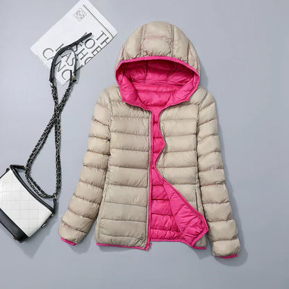Women's down jacket with hood