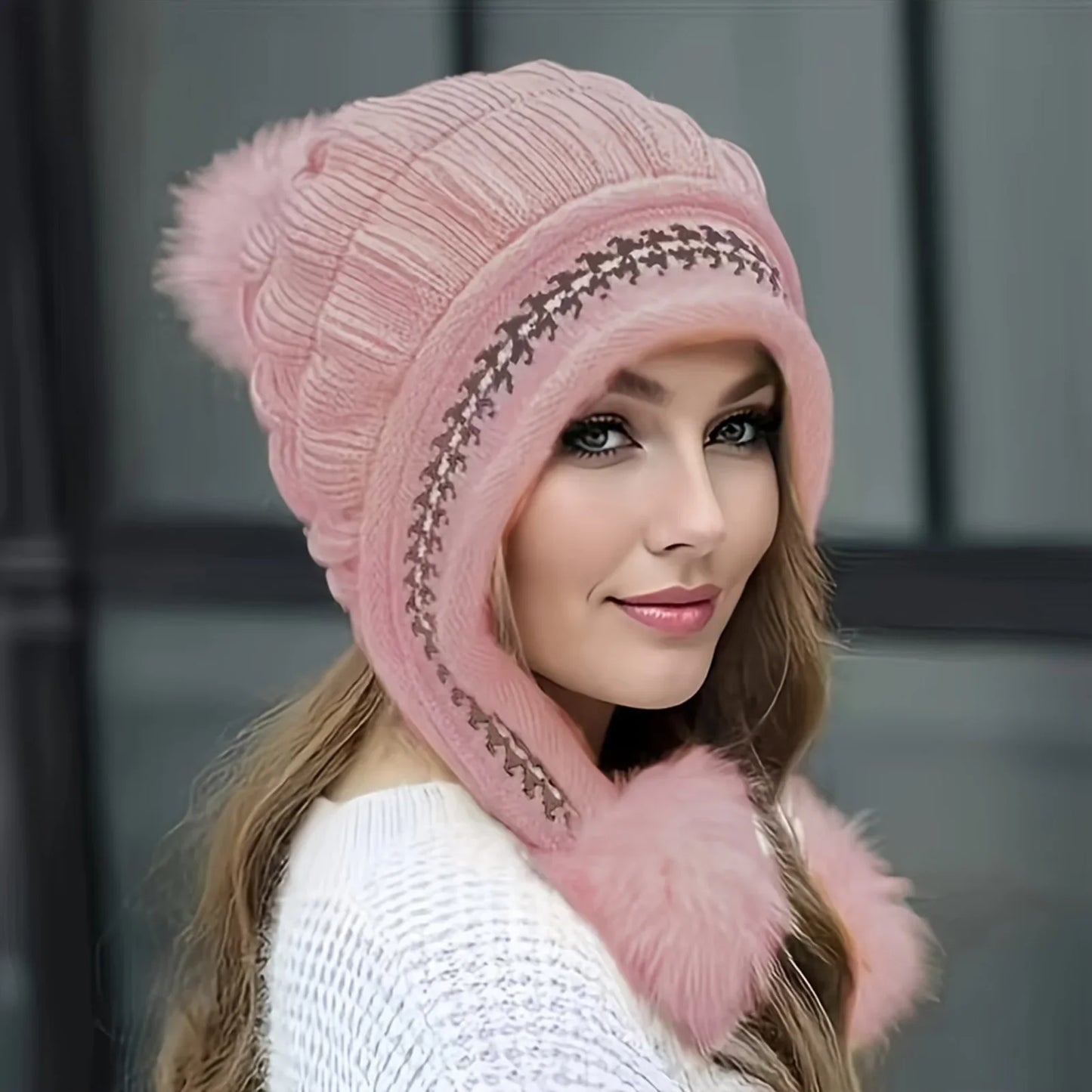 Warm Faux Fur Winter Beanie Hat