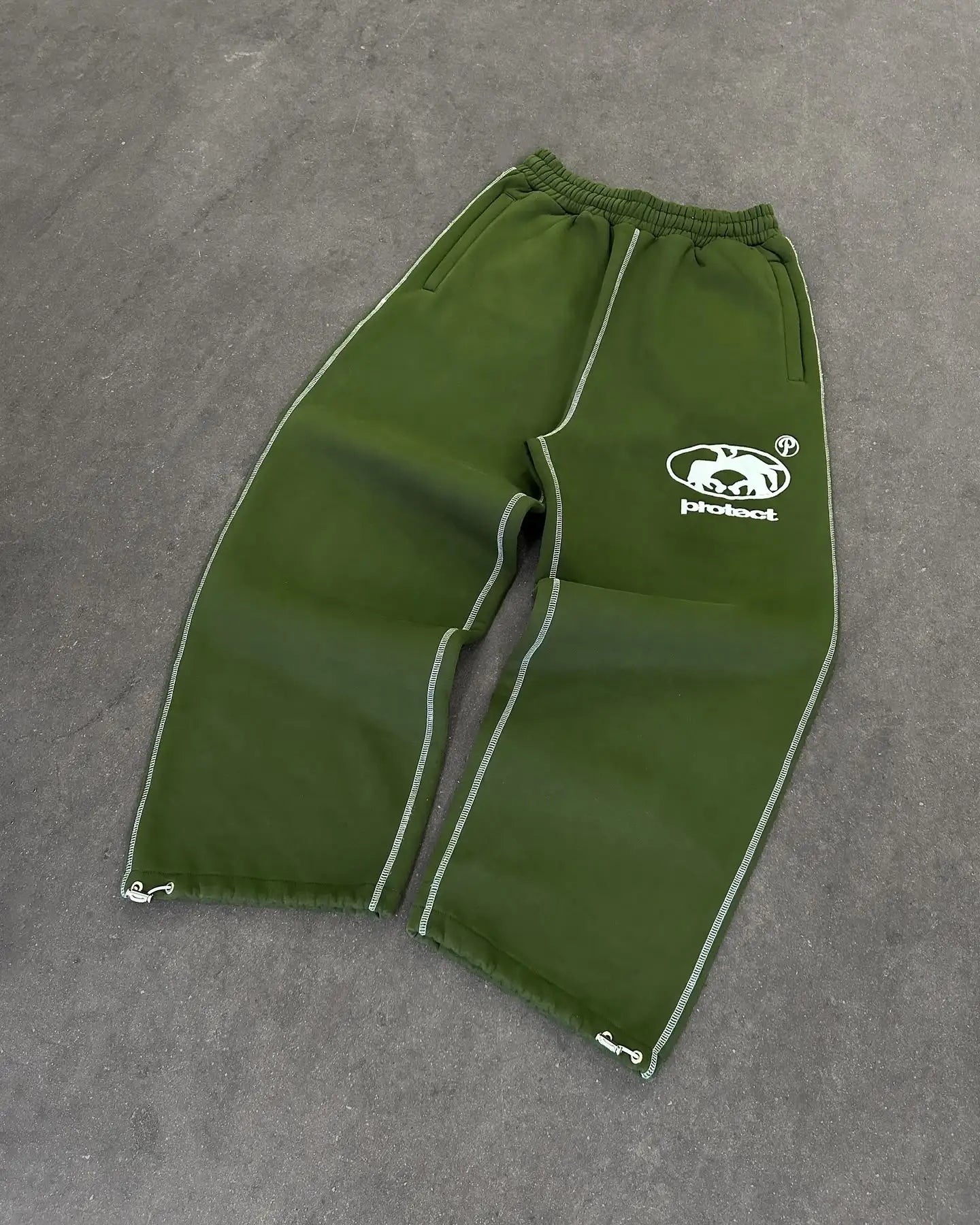 Casual Embroidered Baggy Sweatpants – Retro Wide Leg Pants