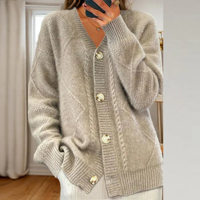 Women's Classic Cozy Cable Knit Cardigan Sweater