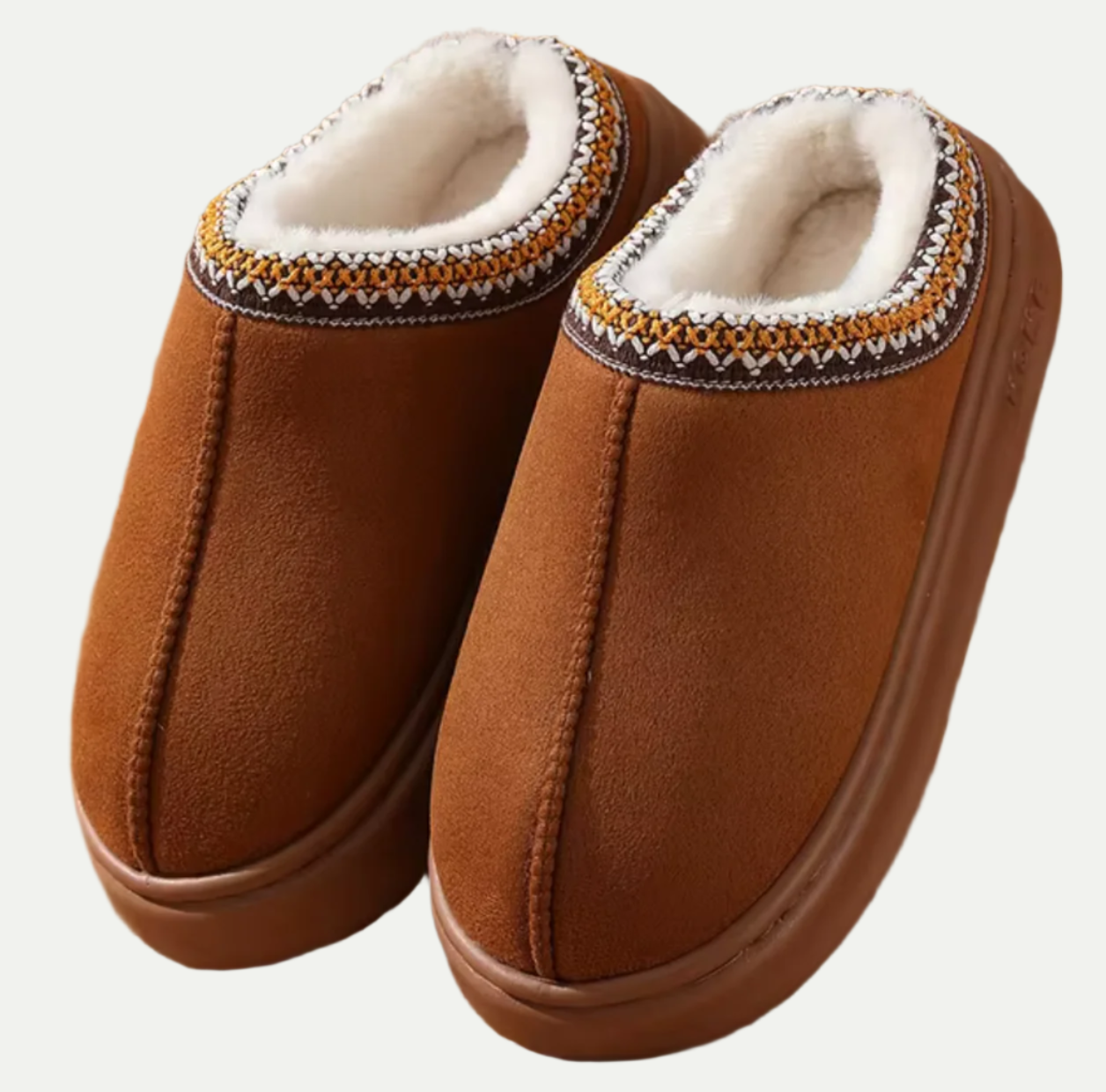 Unisex Indoor Slippers with Embroidered Trim – All-Season Comfort Foot Wear