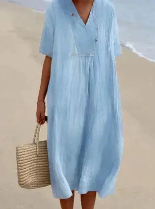 Ruby | V-Neck Cotton Dress