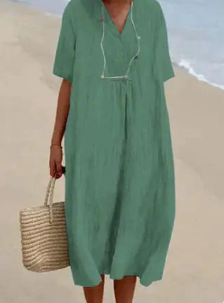 Ruby | V-Neck Cotton Dress