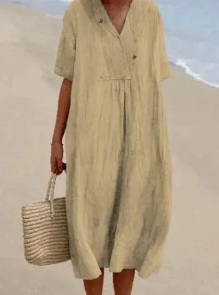 Ruby | V-Neck Cotton Dress